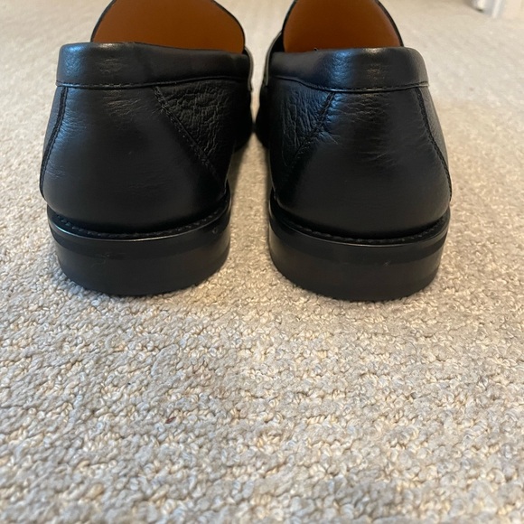 Louis Vuitton Men’s Black Leather Loafer Dress Shoes with LV Logo Size 10 - Picture 4 of 5